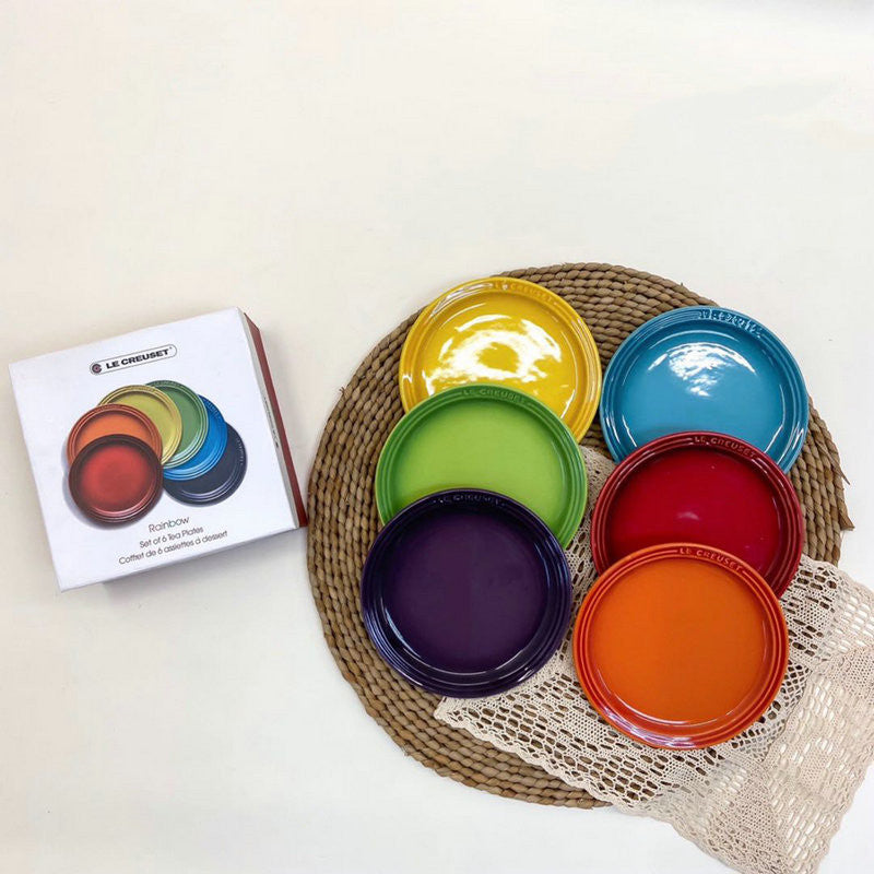 Rainbow Bowl Six-Piece Enamel Cute Ceramic Rice Bowl