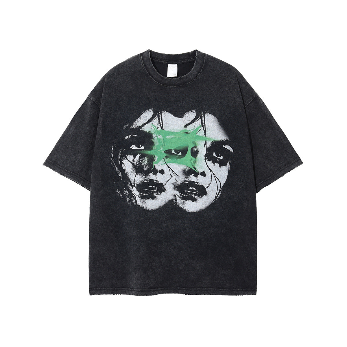 Graffiti Print Retro Loose Short Sleeve