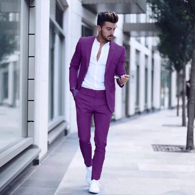 New Men's Two Piece Business Casual Suit
