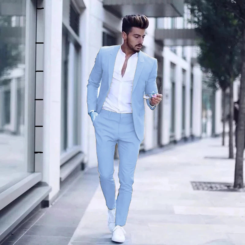 New Men's Two Piece Business Casual Suit