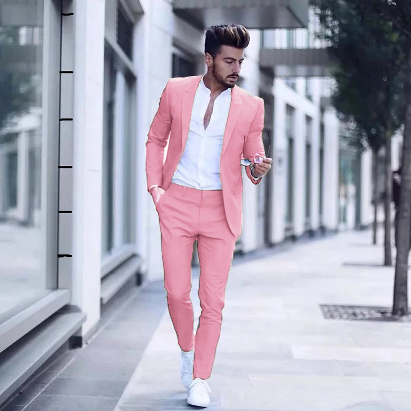 New Men's Two Piece Business Casual Suit