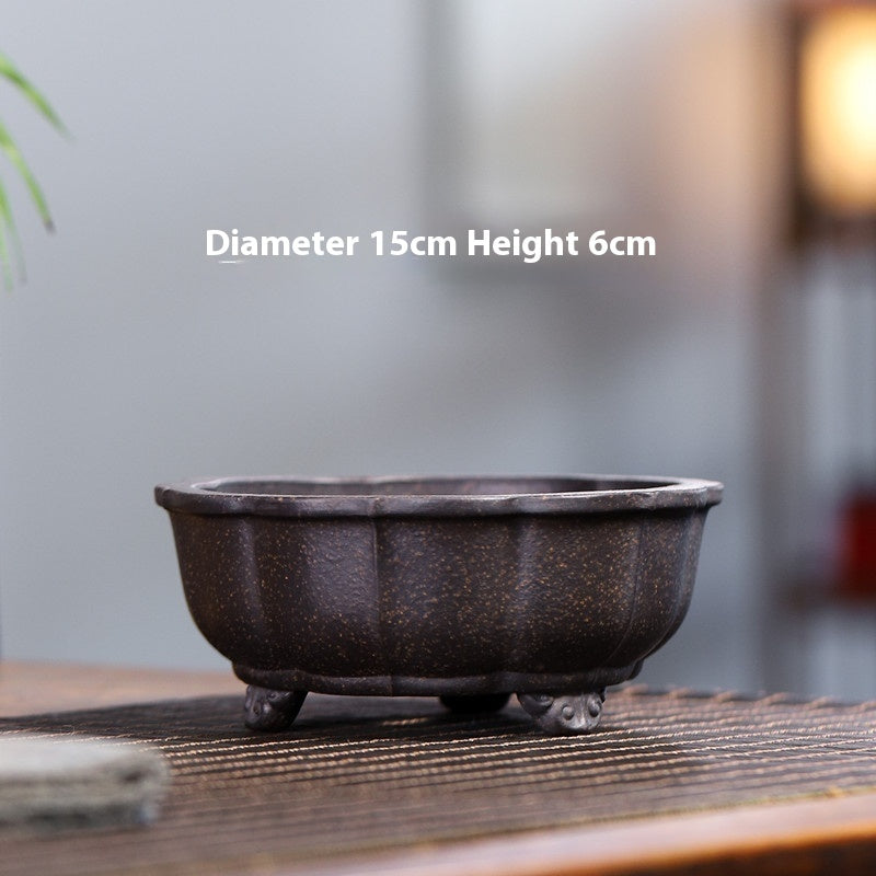 Yixing Purple Sand Small Flower Pot Stoneware Breathable