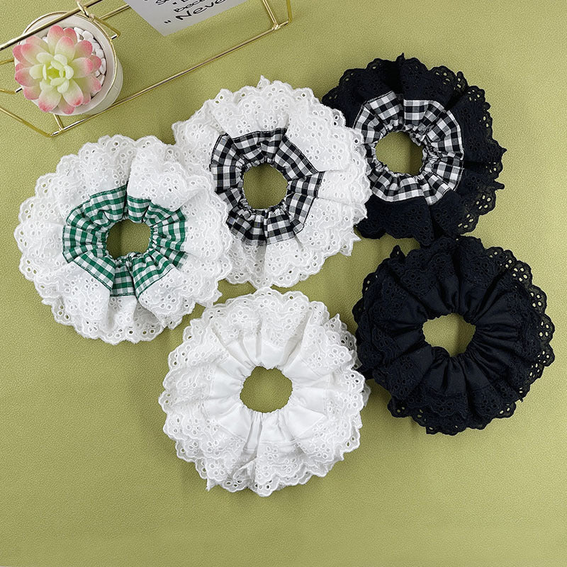 Lace Handmade French Hollow Cotton Personality Trendy Hair Ring