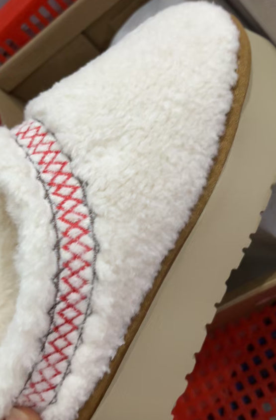 Thick Bottom Increased Closed Toe Fluffy Slippers Wear Velvet Thermal Non-slip Cotton Shoes