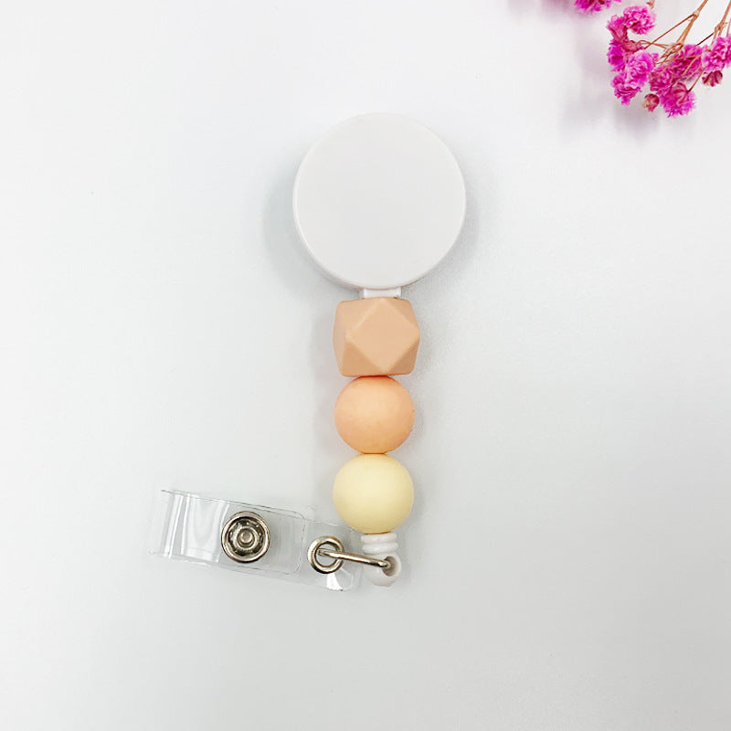 Badge Student ID Card Badge Silicone Bead Keychain