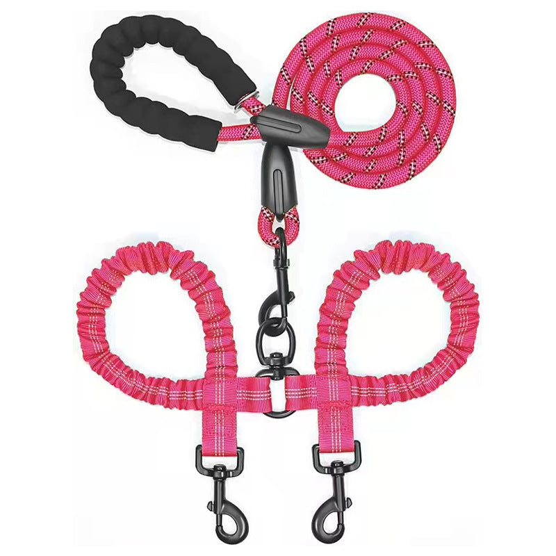 Polyester Pet Reflective One Drag Two Traction Rope