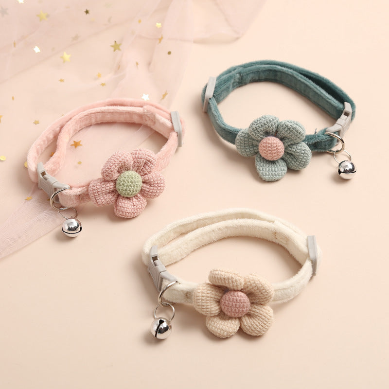 Cute Cartoon Flower Bell Pet Collar
