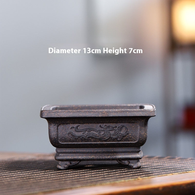 Yixing Purple Sand Small Flower Pot Stoneware Breathable