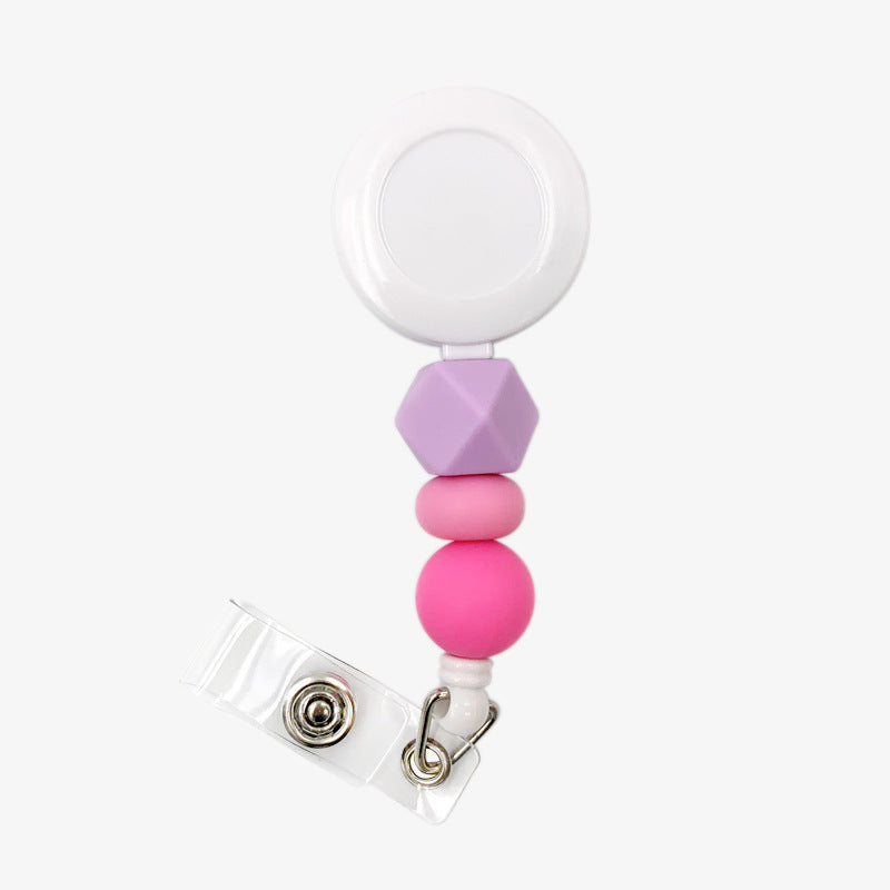 Badge Student ID Card Badge Silicone Bead Keychain