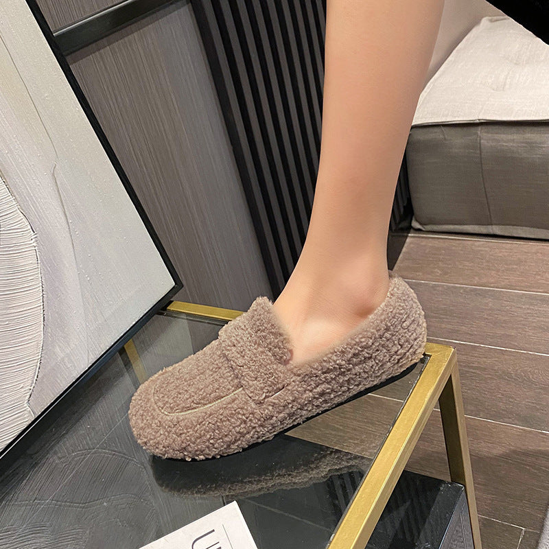 Bean Shoes With Cashmere And Lamb Hair To Keep Warm