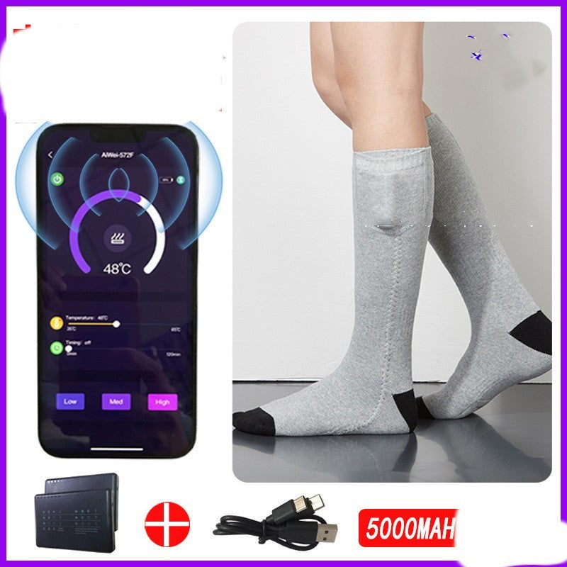 Smart Heating Socks Mobile Phone Remote Control