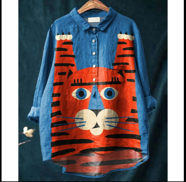 European And American Long Sleeve Shirt 5 Button Cardigan Hawaiian Style Shirt