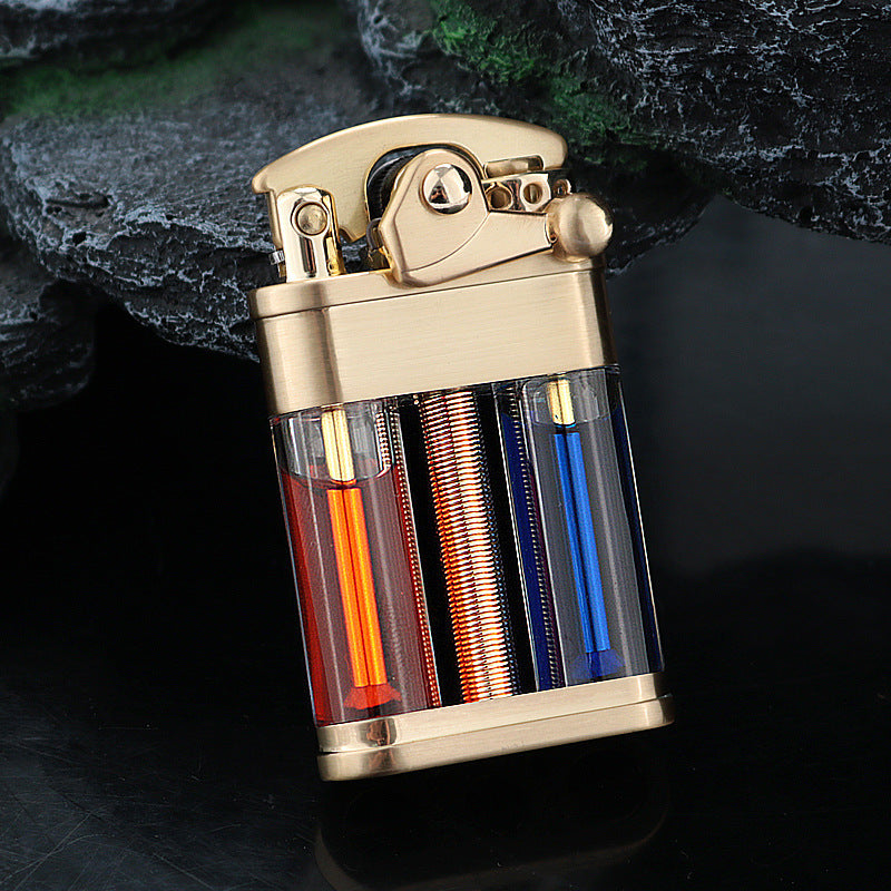 Transparent Double Barrel Oil Bin Kerosene Lighter