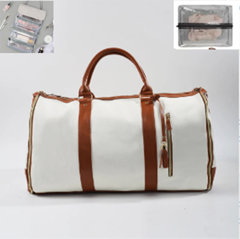 Large Leather Folding Suit Bag Travel Crossbody
