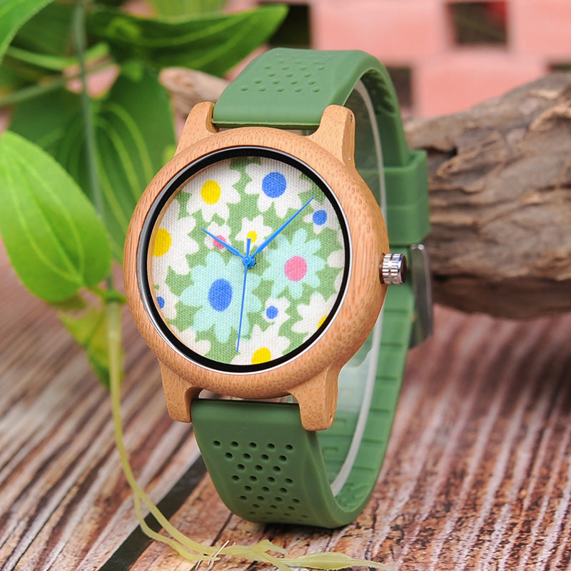 Girls' Simple Temperament Wooden Watch