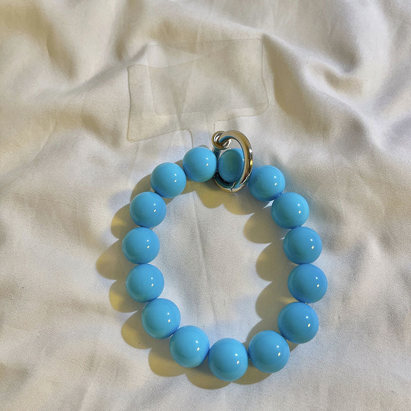 Internet Celebrity Ins Solid Color Bead Wrist Lanyard Universal Phone Case Camera Key Chain