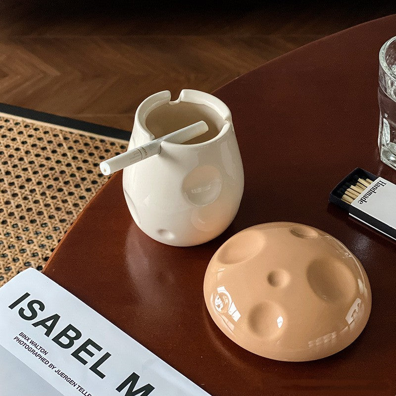 Prevent Fly Ash Mushroom Ashtray Desktop Decoration With Lid