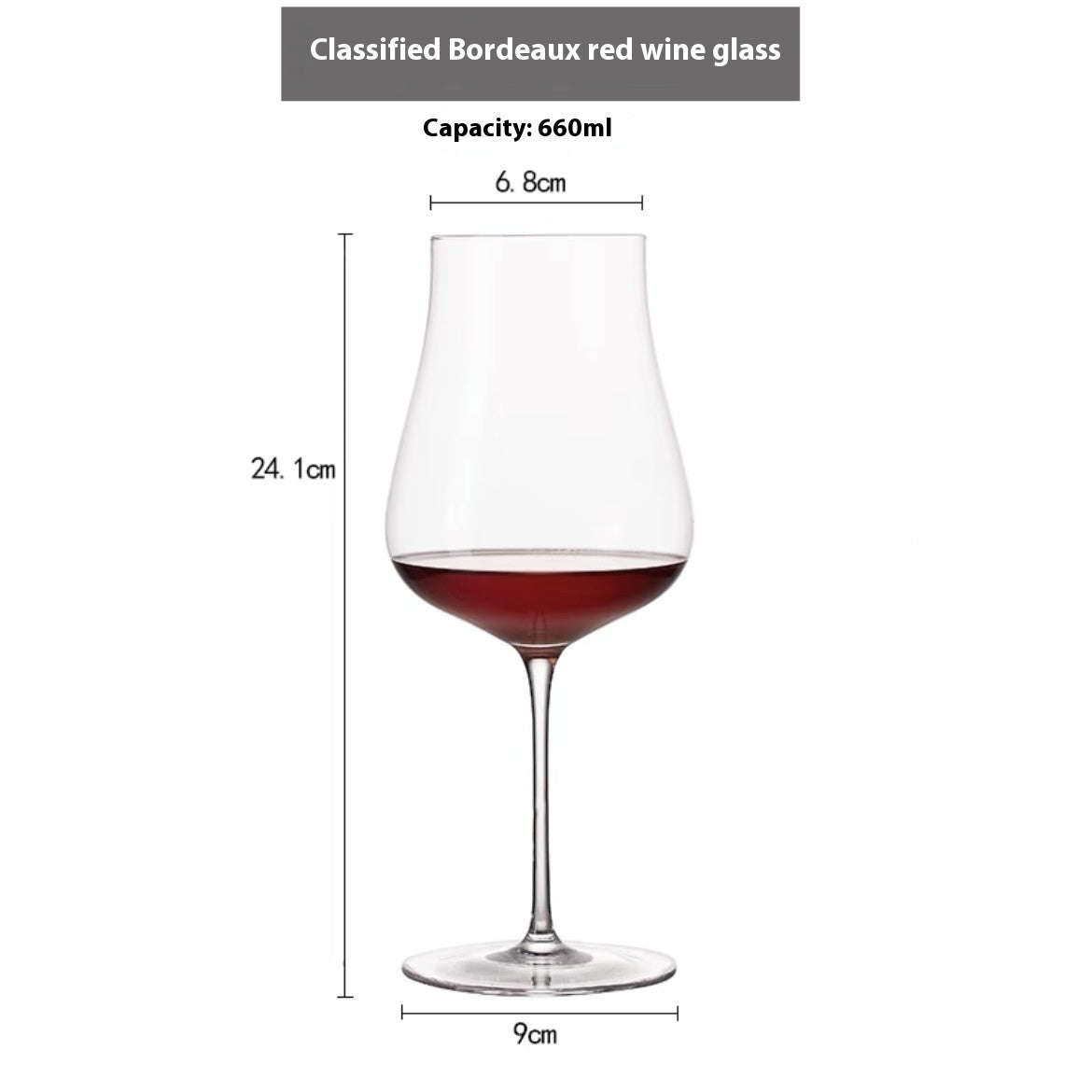 Yunya Bordeaux Wine Glass Ultra-thin Thin Rod Handmade Goblet