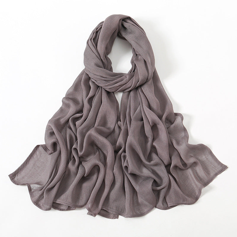 Solid Color Malay Indonesian Rayon Scarf Wide Brim Thin Modal Breathable