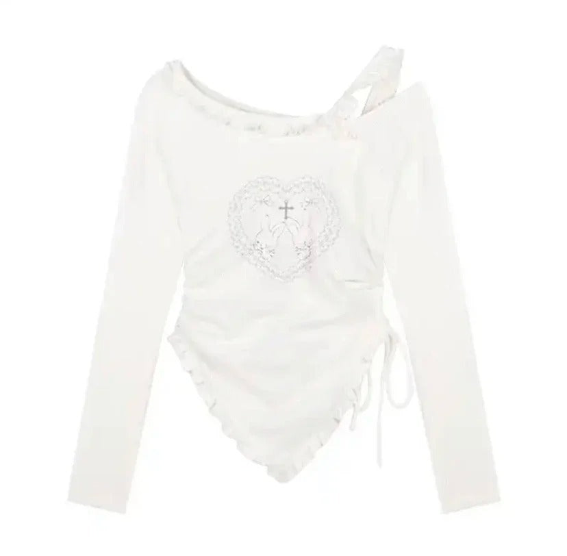 Sweet Cool Hot Girl Style Printed T-shirt Skirt Suit