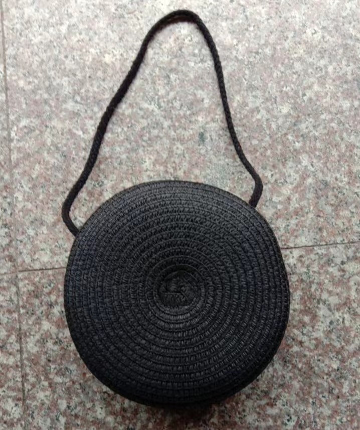 Solid Color Straw Phone Bag For Women