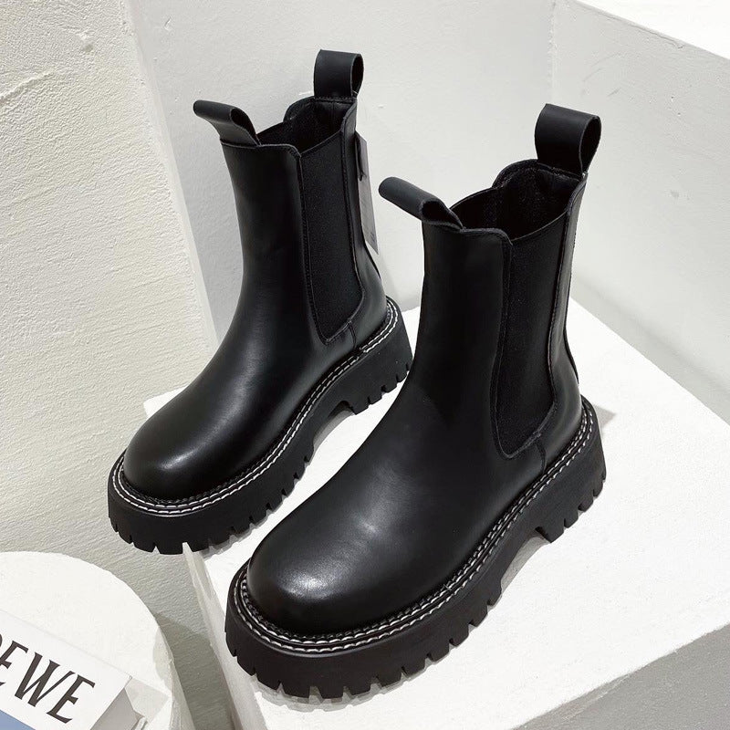 Leather Martin Boots Women's Platform