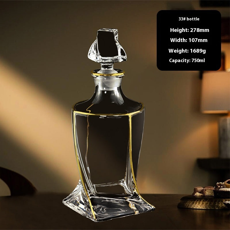 Hand-painted Gold Glass Wine Bottle Internet Celebrity Home High-end Wine