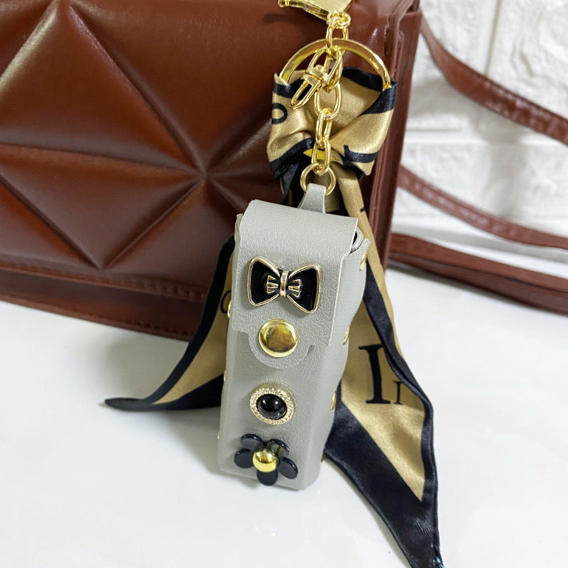 Fashion Simple Lipstick Pack Silk Scarf Keychain