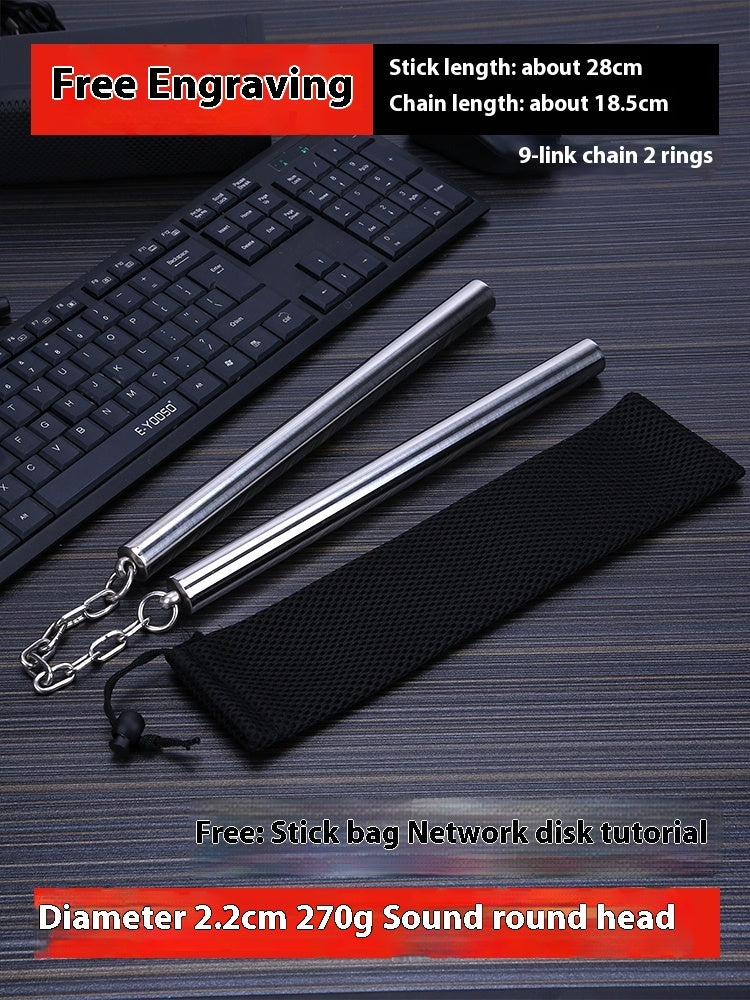 Stainless Steel Nunchaku Flat Head Round Head Two-section Stick
