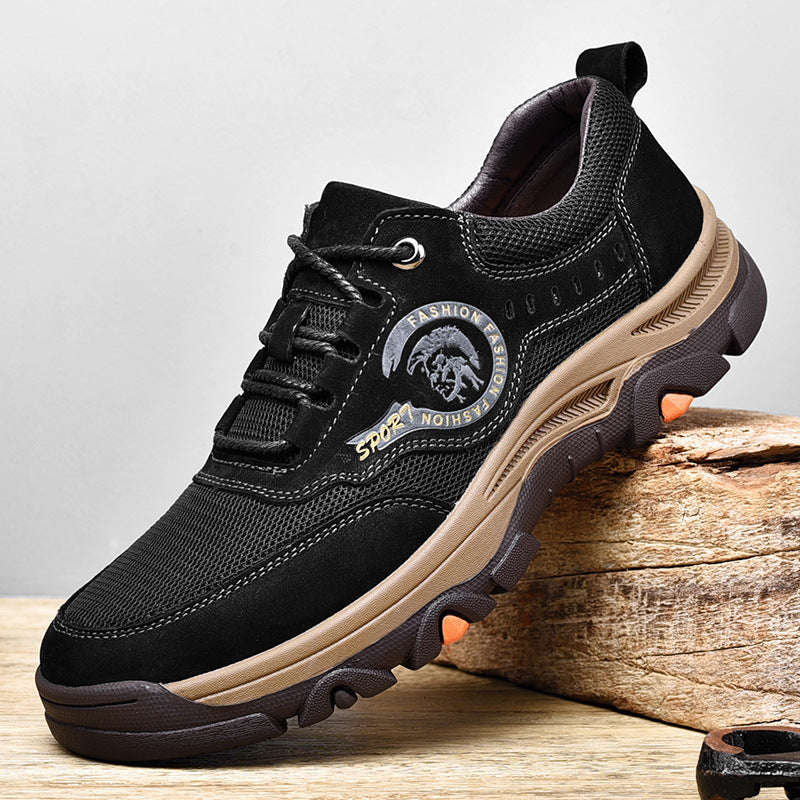 Large Size Outdoor Sports Shoes Men's First Layer Cowhide