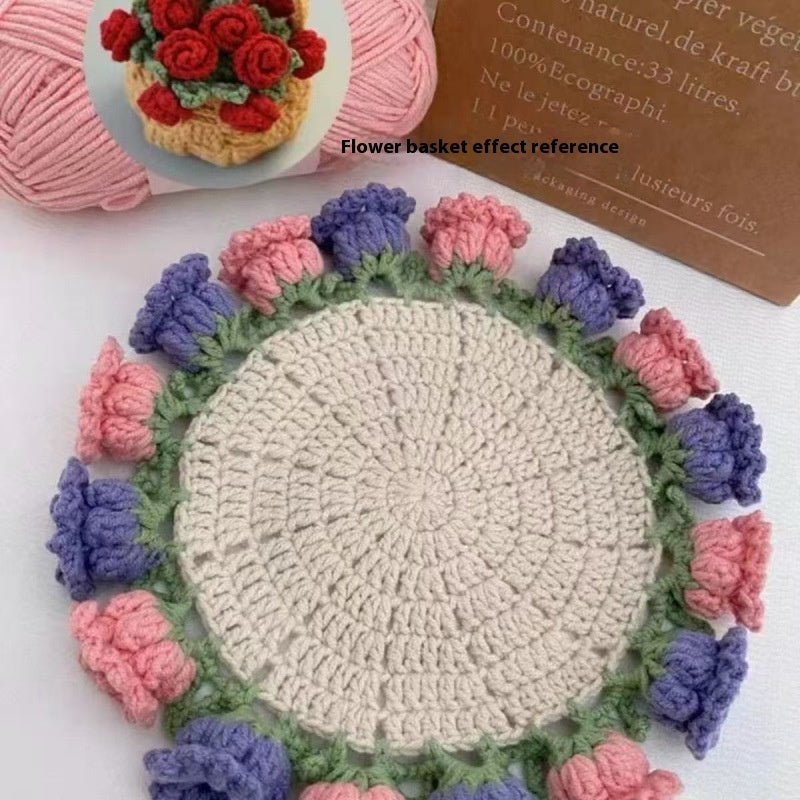 Rose Coaster Crochet Diy Material Package