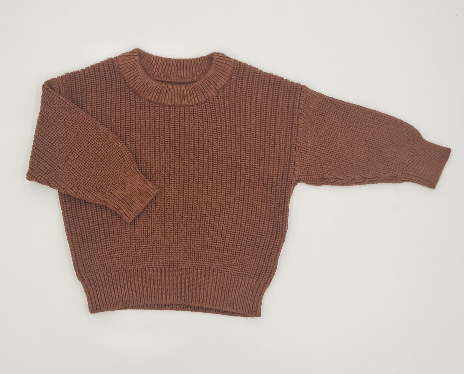 Infant Toddler Cotton Knitted Round Neck Base Sweater