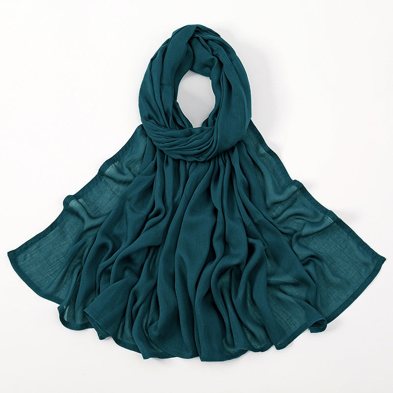 Solid Color Malay Indonesian Rayon Scarf Wide Brim Thin Modal Breathable