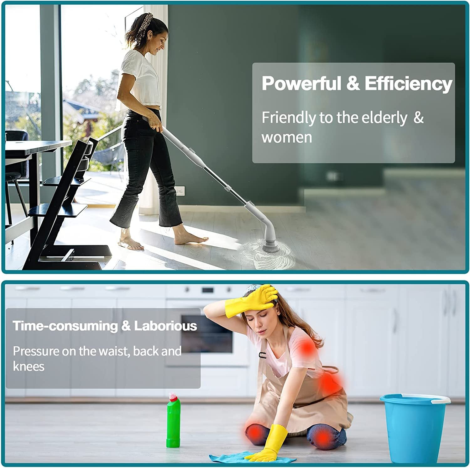 Multifunctional Toilet Tile Wireless Electric Cleaning Brush