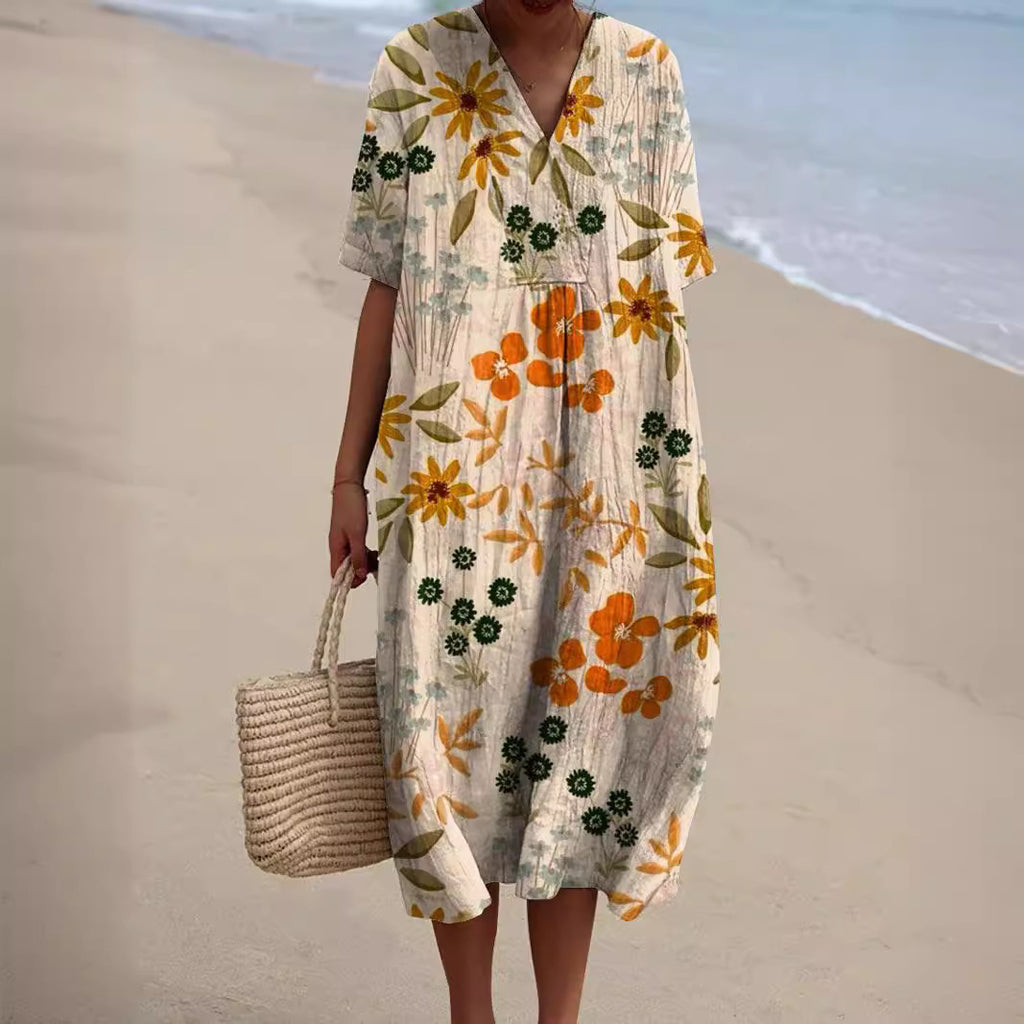 Casual Floral 3D Printing Women Dress