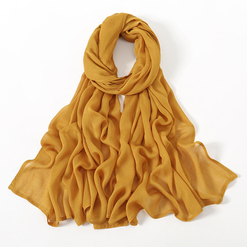 Solid Color Malay Indonesian Rayon Scarf Wide Brim Thin Modal Breathable