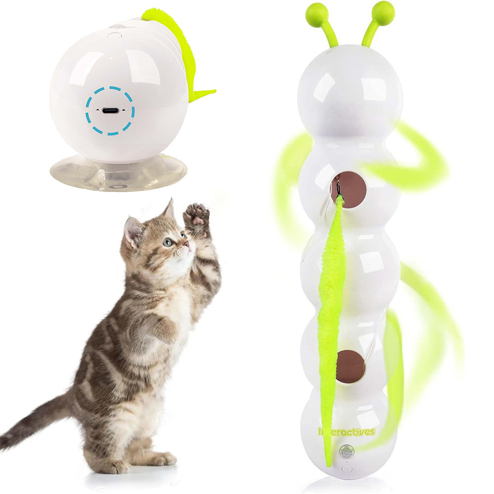 Teasing Cat Toy Automatic Pes Toy With Tail Motion Activated Kitten Toy Rechargeable Smart Interactive Cat Toy Pet Products