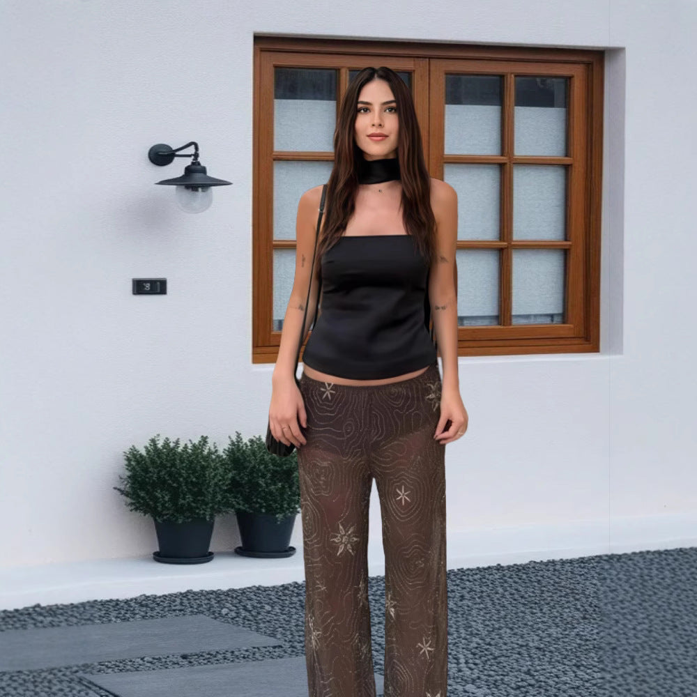 Fashion Women's All-matching Elastic Waistband Trousers