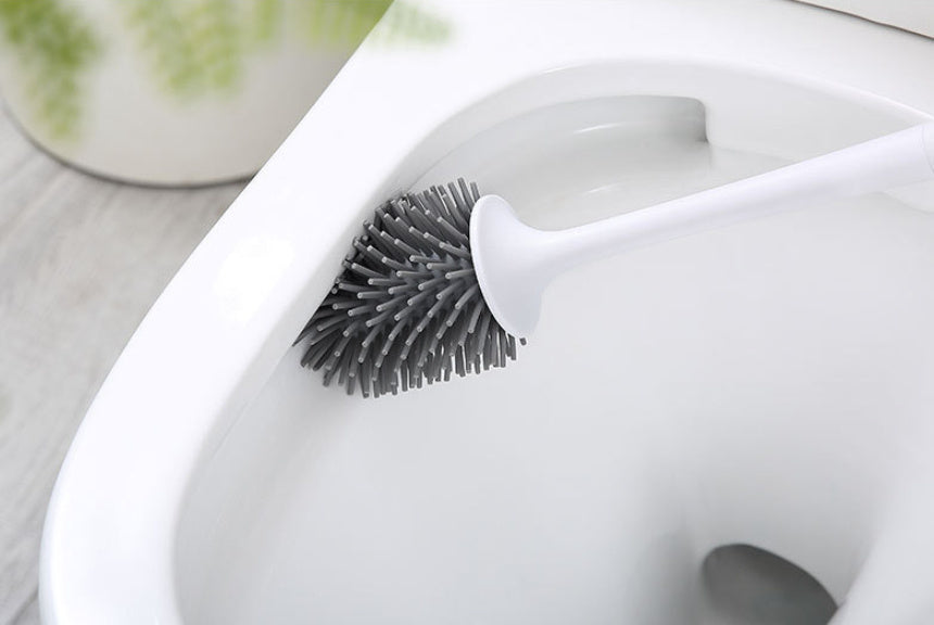 Toilet Brush No Dead Angle Household Toilet Silicone Rack Wall-mounted
