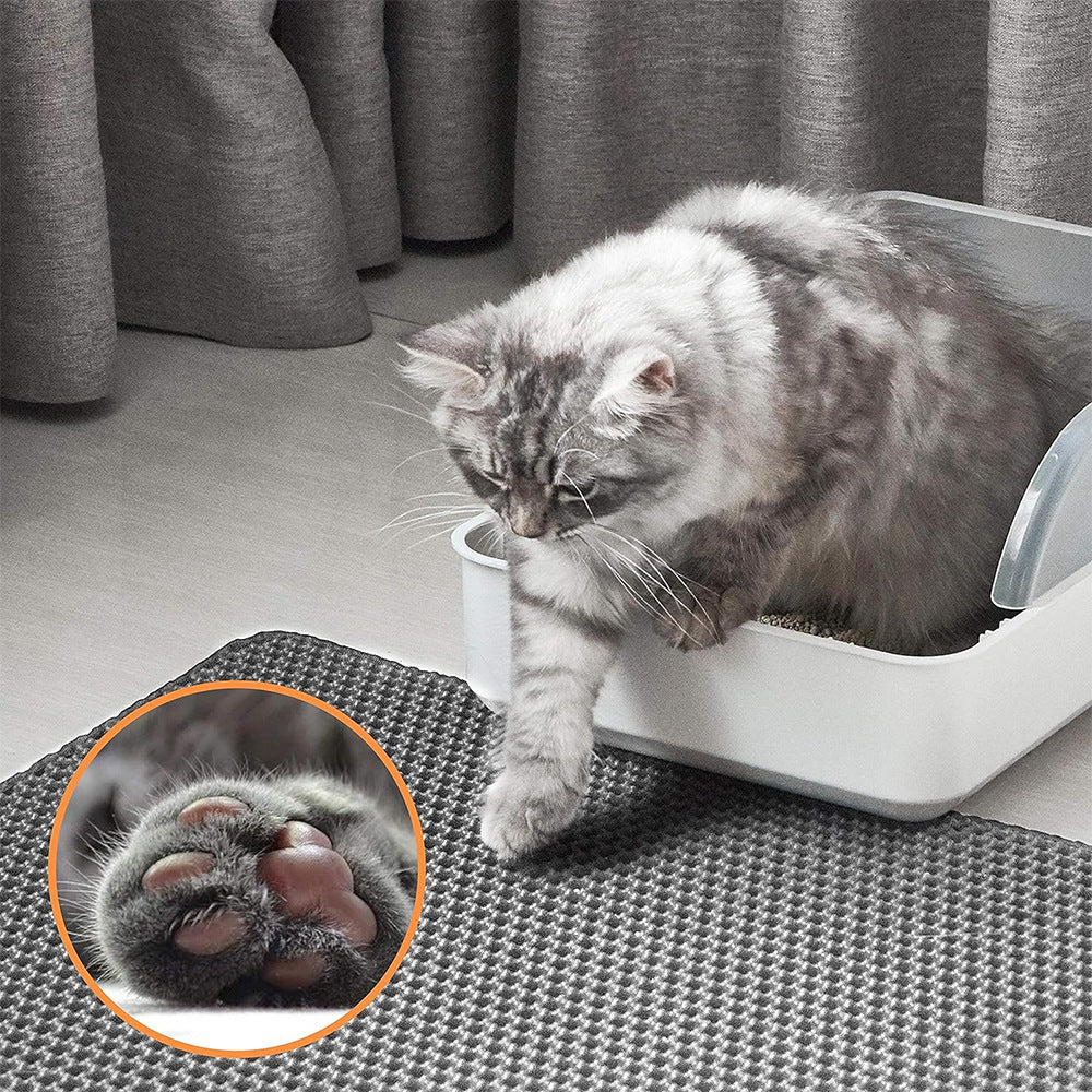 Pet Cat EVA Double Layer Basin Mat Anti-splash Filter Sand Cat Toilet Mat Wear-resistant Scratch-resistant Cattery Pad