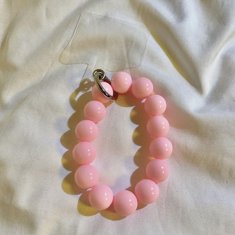 Internet Celebrity Ins Solid Color Bead Wrist Lanyard Universal Phone Case Camera Key Chain