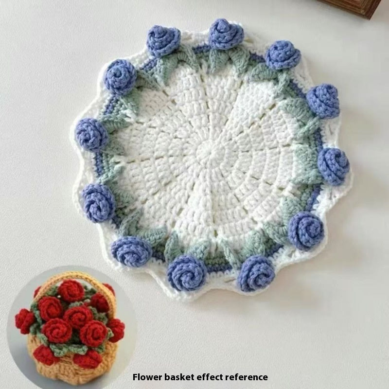 Rose Coaster Crochet Diy Material Package