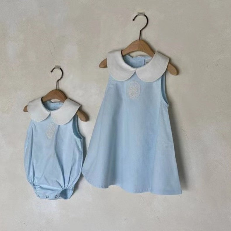 Summer Baby Lace Patch Doll Collar Sleeveless Romper Dress