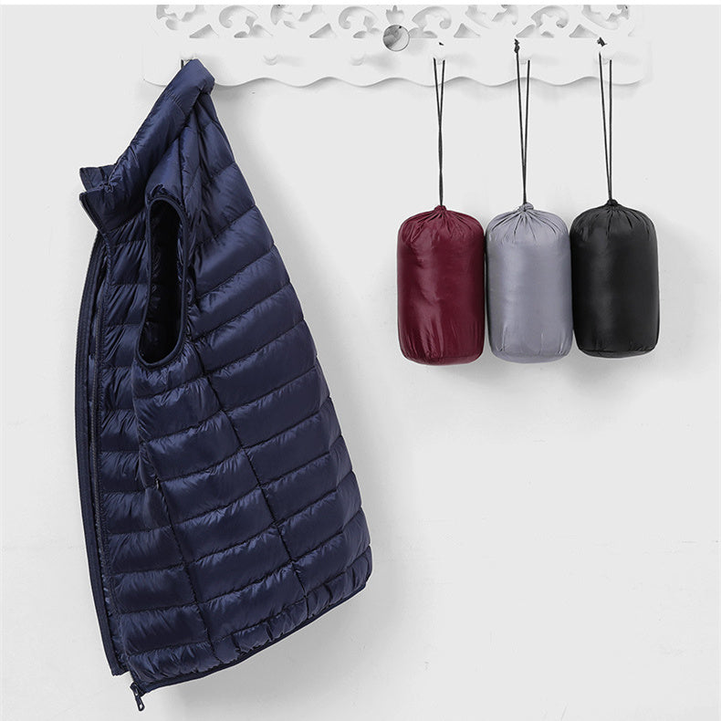 Lightweight Men's Vest Korean Casual White Duck Down