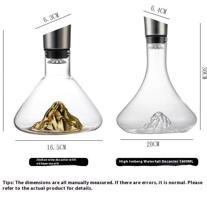 Light Luxury Waterfall With Lid Blue Jinshan Waterfall Wine Decanter