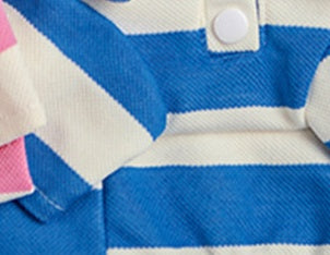 Pet Dog Polo Shirt Striped Beaded Lapel Elastic