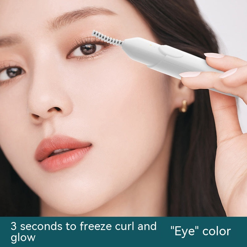 Electric Heating Bruch Head Eyelash Curler Long-lasting Curling Shaping Beauty Instrument