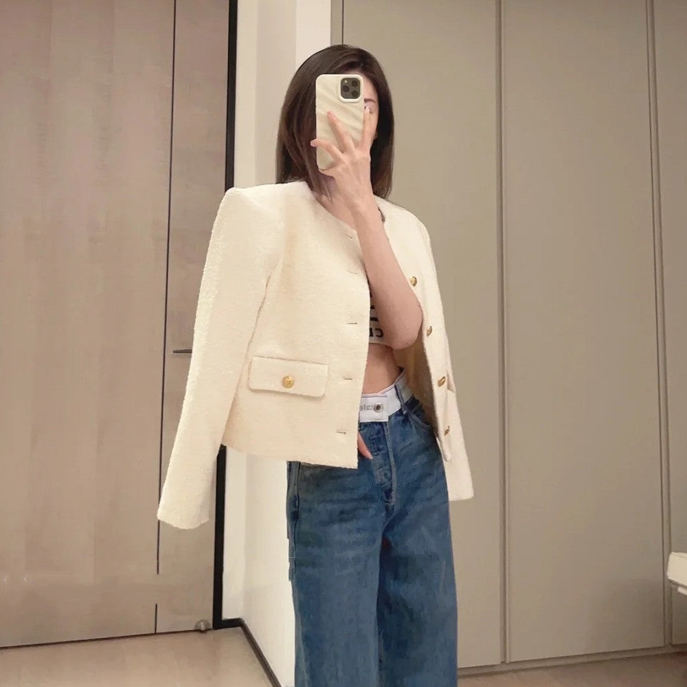 Round Neck Long-sleeved Woolen Top