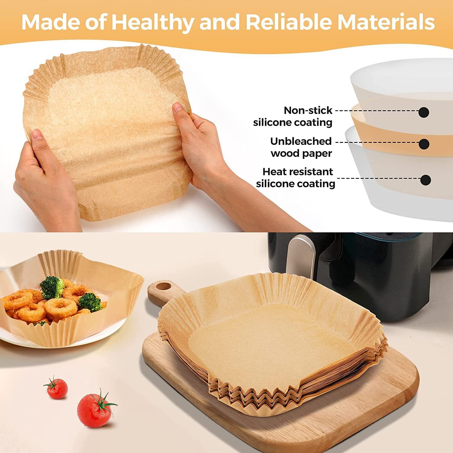Food Grade Air Fryer Paper Oiled Paper Plate Disposable Baking Paper