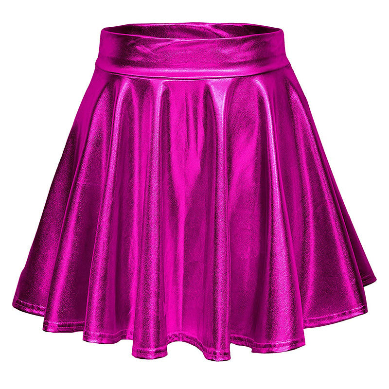 Cos Halloween Performance Costume Shiny Horn Pleated Mini Skirt
